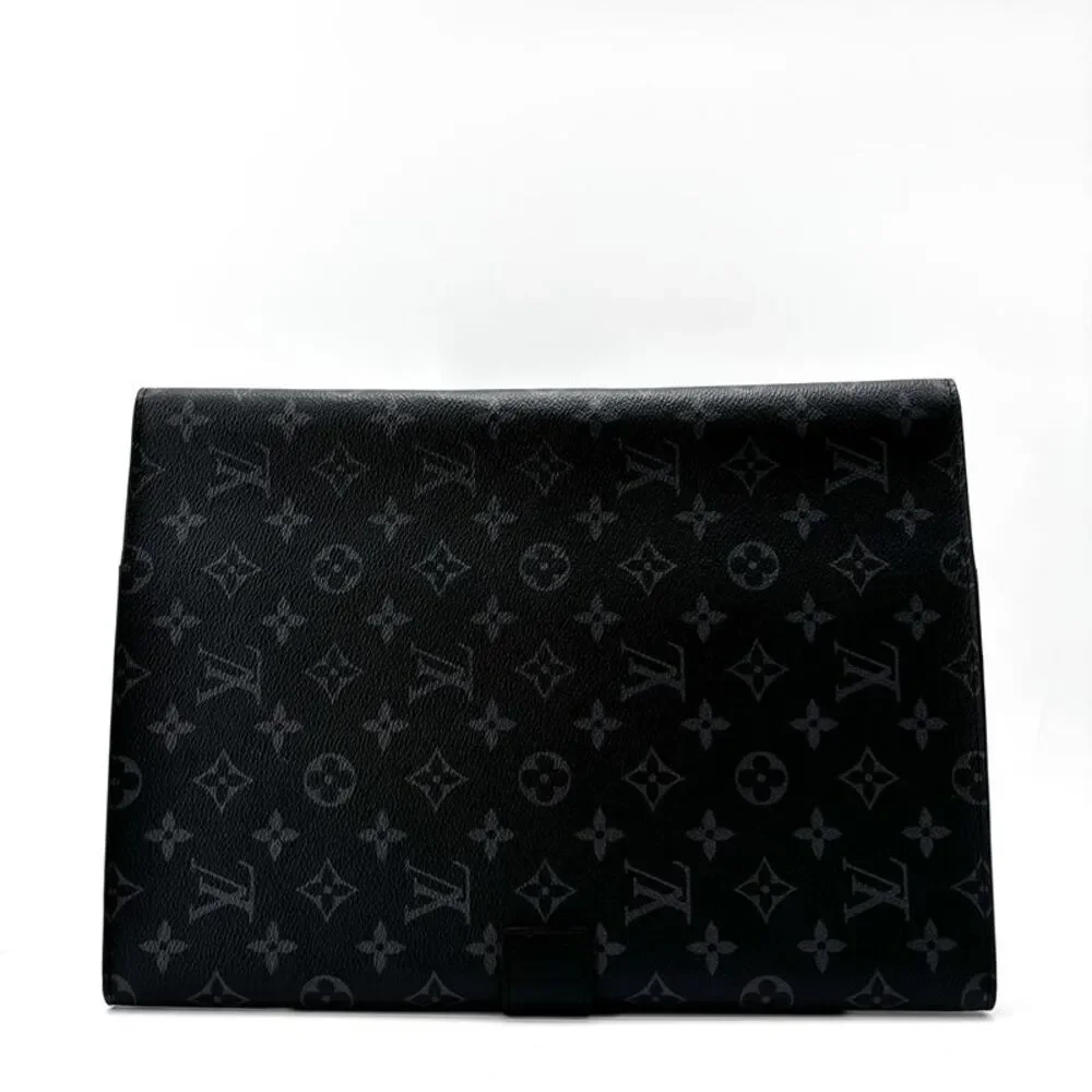 Louis Vuitton Monogram Eclipse S-Lock A4 Pouch Black